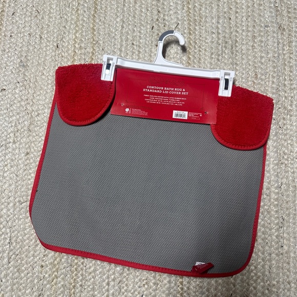 NEW Wondershop 2 Pc Christmas Tree Toilet Lid Cover & Contour Rug Set - Picture 3 of 4